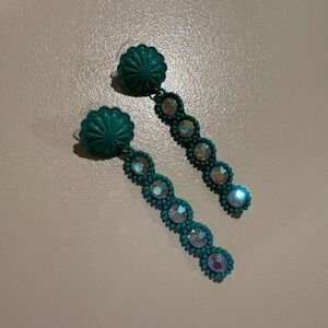 Turquoise Crystal Earrings